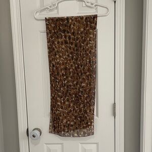 Leopard Print Sheer Scarf